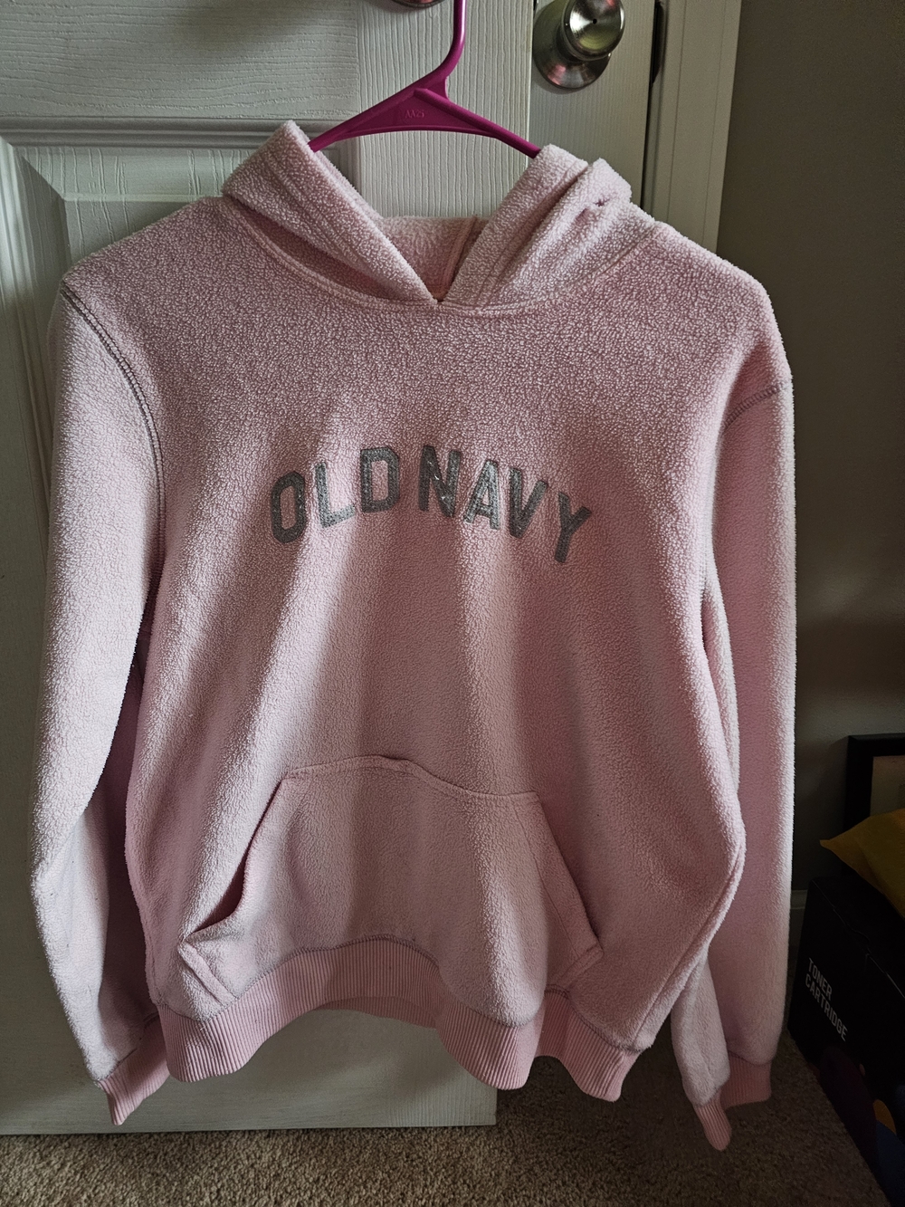 Old Navy Light Pink Fleece Hooded Sweatshirt for Women